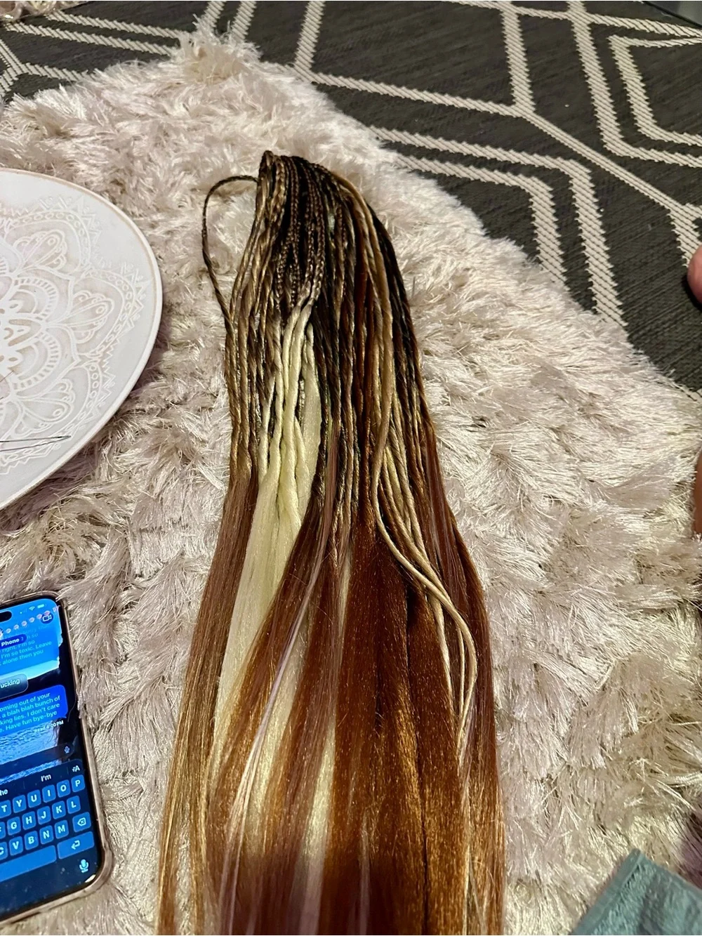 Blonde to Dark Brown Ombre Braided Extensions